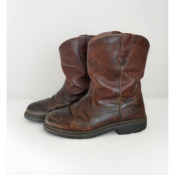 ARIAT Sierra Men 10 EE Western Work Boots Brown Leather Pull On Soft Toe main image 11